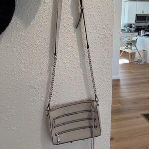 Gorgeous Condition off-white Rebecca Minkoff Silver Chain Crossbody Bag